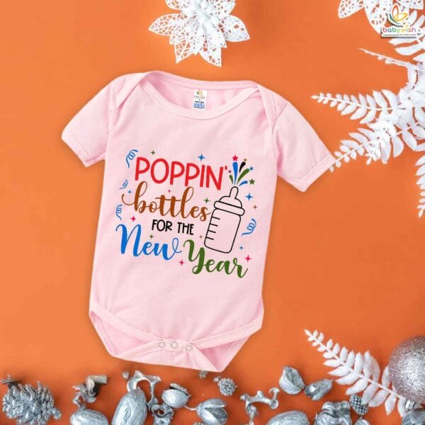 Babywish New Year Romper Clothes My First New Year Bodysuits Poppin Bottles For The New Year - Image 4