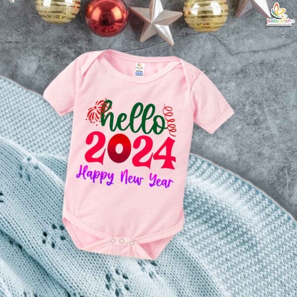 Babywish New Year Romper Clothes My First New Year Bodysuits Hello 2024 Happy New Year - Image 4