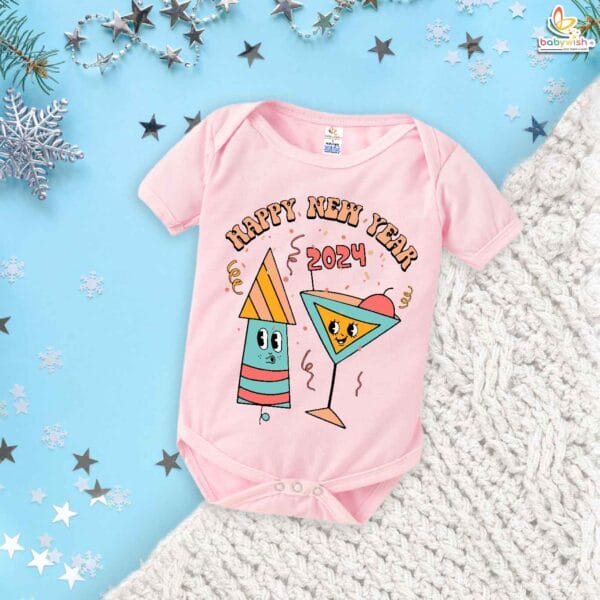 Babywish New Year Romper Clothes My First New Year Bodysuits Happy New Year 2024 Rocket Printed - Image 4