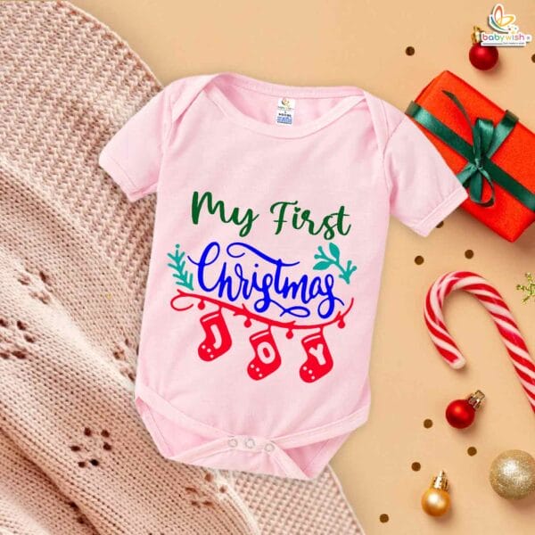Babywish Christmas Romper Clothes My First Merry Christmas Bodysuits Christmas Joy - Image 4