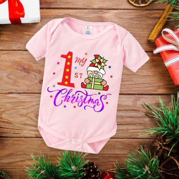 Babywish Christmas Romper Clothes My First Merry Christmas Bodysuits My First Christmas Star Print - Image 4