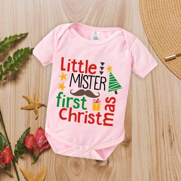 Babywish Christmas Romper Clothes My First Merry Christmas Bodysuits Little Mister First Christmas - Image 4
