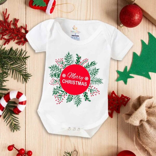 Babywish Christmas Romper Clothes My First Merry Christmas Bodysuits Merry Christmas Floral Print - Image 5