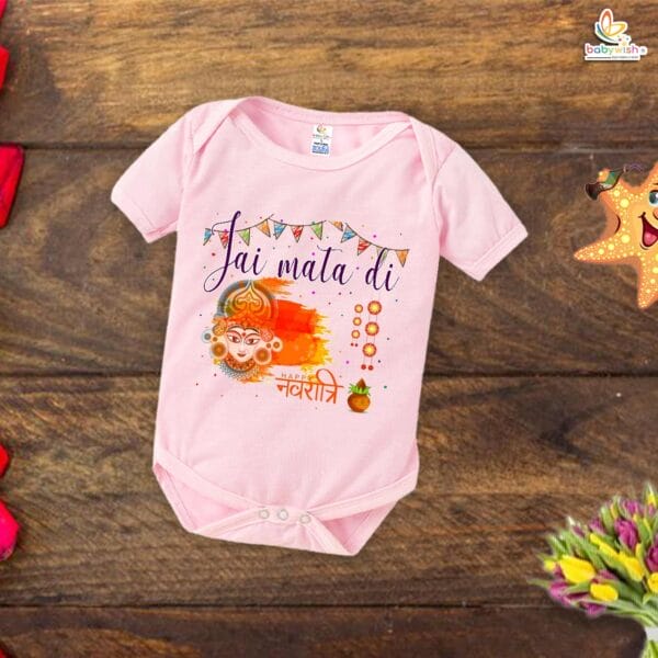 Babywish Baby Navratri Romper Bodysuit My First Dussehra Jai Mata Di Durga Pooja - Image 3