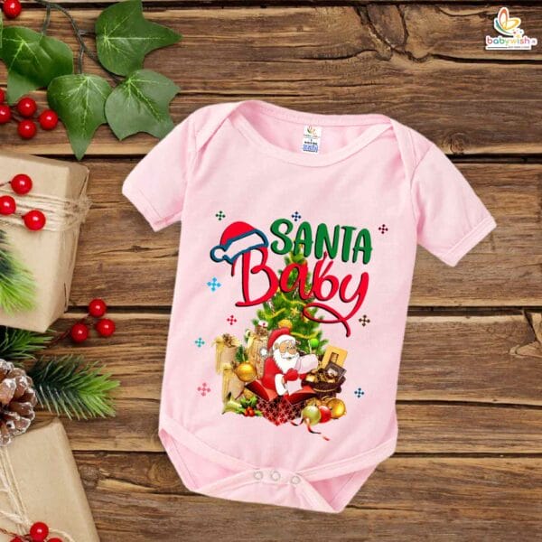 Babywish Christmas Romper Clothes My First Merry Christmas Bodysuits Red Santa Baby Gifted - Image 4