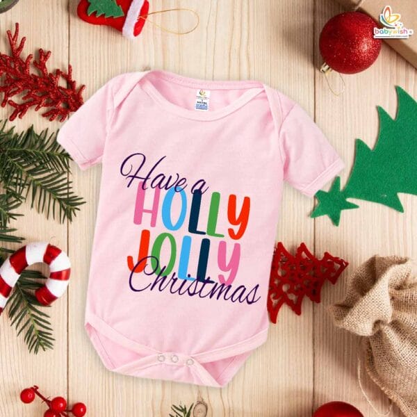 Babywish Christmas Romper Clothes My First Merry Christmas Bodysuits Have a Holly Jolly Christmas - Image 4