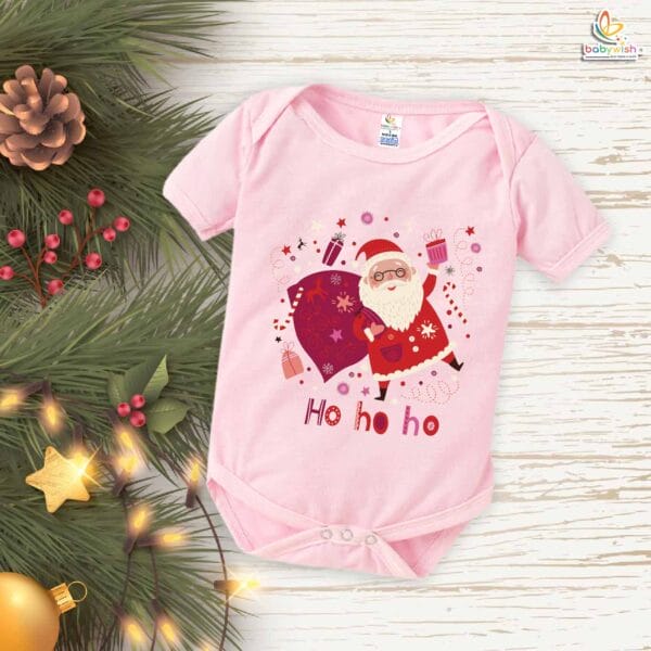 Babywish Christmas Romper Clothes My First Merry Christmas Bodysuits Santa On Merry Christmas With Gifts - Image 4