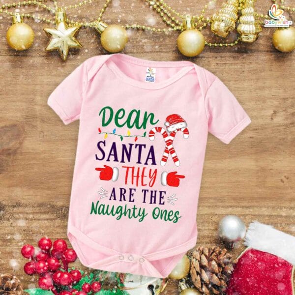 Babywish Christmas Romper Clothes My First Merry Christmas Bodysuits Dear Santa They Are Naughty One - Image 4