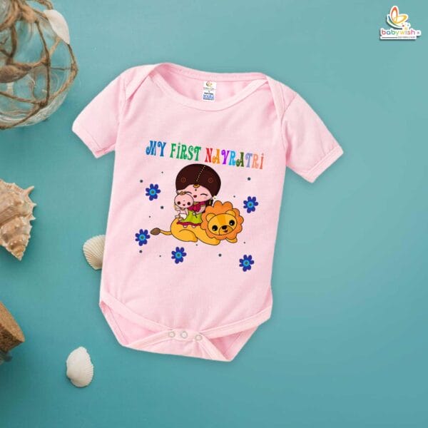 Babywish Baby Navratri Romper Bodysuit My First Dussehra My 1st Navratri Pooja - Image 3