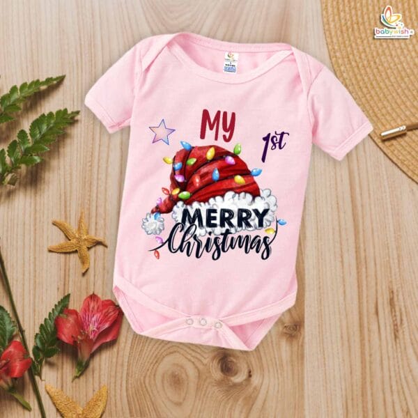 Babywish Christmas Romper Clothes My First Merry Christmas Bodysuits My 1st Merry Christmas - Image 4