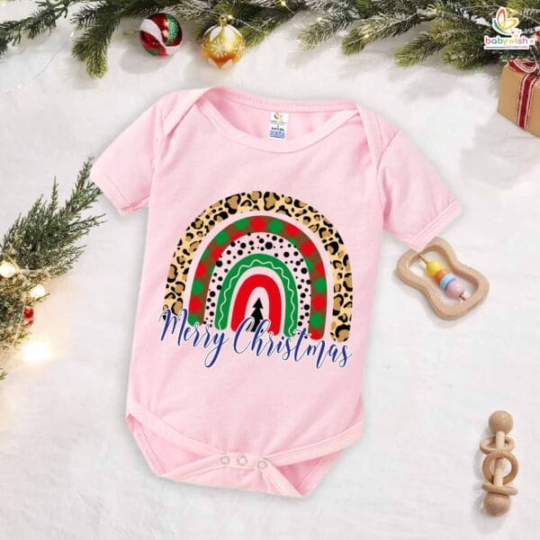 Babywish Christmas Romper Clothes My First Merry Christmas Bodysuits Merry Christmas Round Tree Print - Image 4