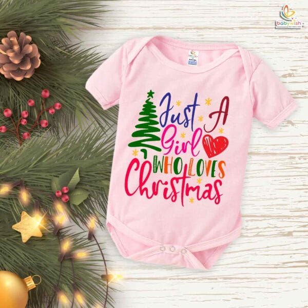 Babywish Christmas Romper Clothes My First Merry Christmas Bodysuits Just A Girl Who Loves Christmas - Image 4