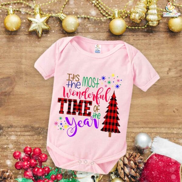 Babywish Christmas Romper Clothes My First Merry Christmas Bodysuits Most Wonderful Christmas of the Year - Image 4