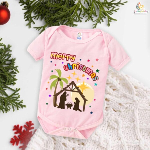 Babywish Christmas Romper Clothes My First Merry Christmas Bodysuits Merry Christmas Coconut Tree Print - Image 4