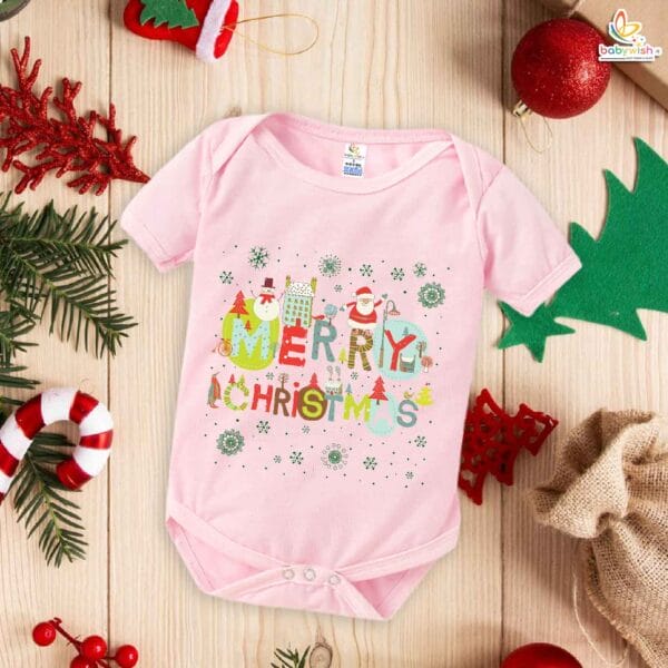 Babywish Christmas Romper Clothes My First Merry Christmas Bodysuits Merry Christmas With Santa - Image 4