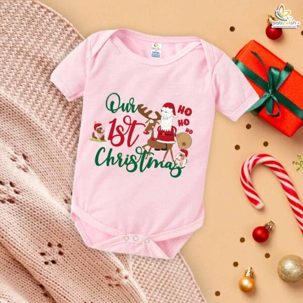 Babywish Christmas Romper Clothes My First Merry Christmas Bodysuits Our First Christmas of Festivals - Image 4