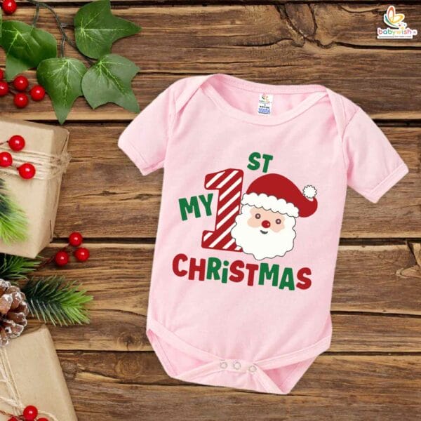 Babywish Christmas Romper Clothes My First Merry Christmas Bodysuits 1st Christmas Santa Theme - Image 4