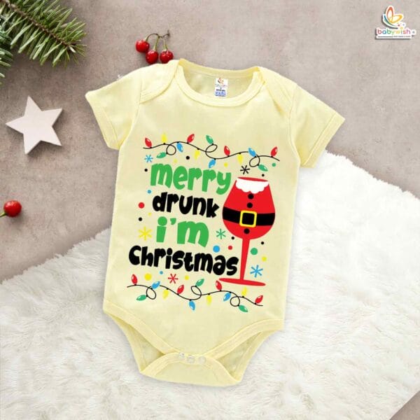 Babywish Christmas Romper Clothes My First Merry Christmas Bodysuits Merry Drunk I Am Christmas - Image 4
