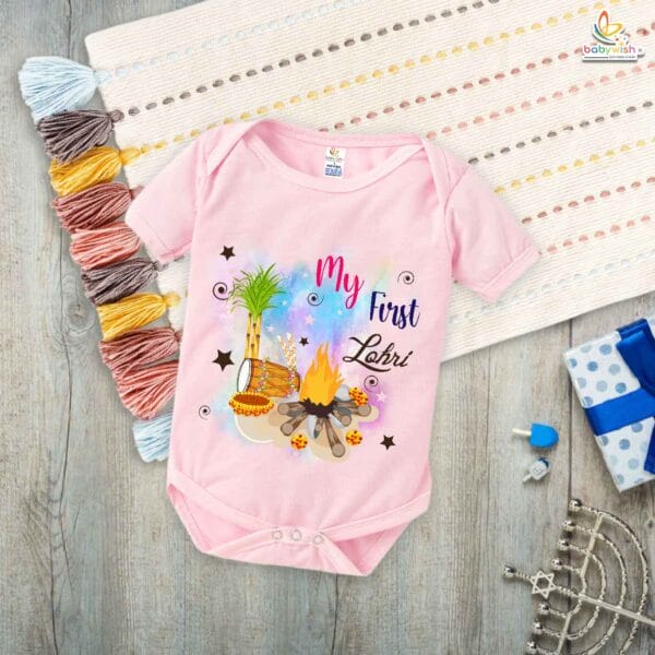 My First Lohri Romper | Happy Lohri Baby Bodysuit | Festive Outfit for Baby Boys & Girls – Babywish - Image 3