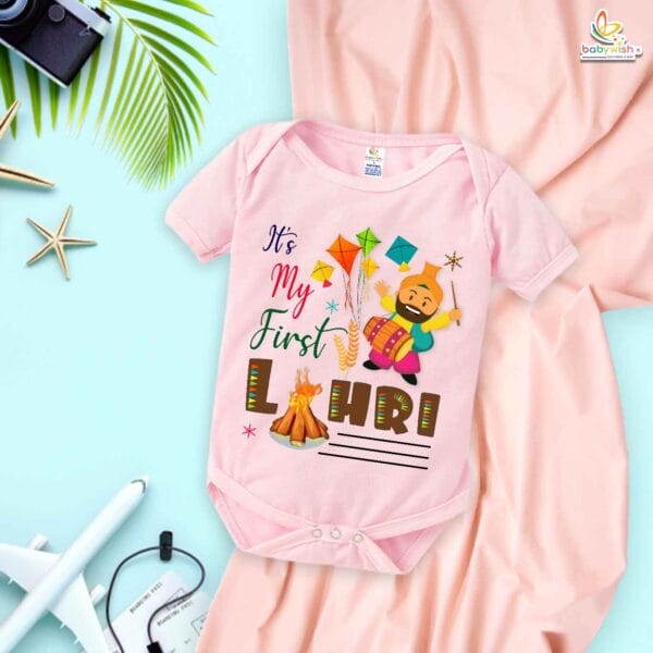My First Lohri Romper | First Lohri Celebrations Baby Bodysuit | Festive Outfit for Baby Boys & Girls – Babywish - Image 3