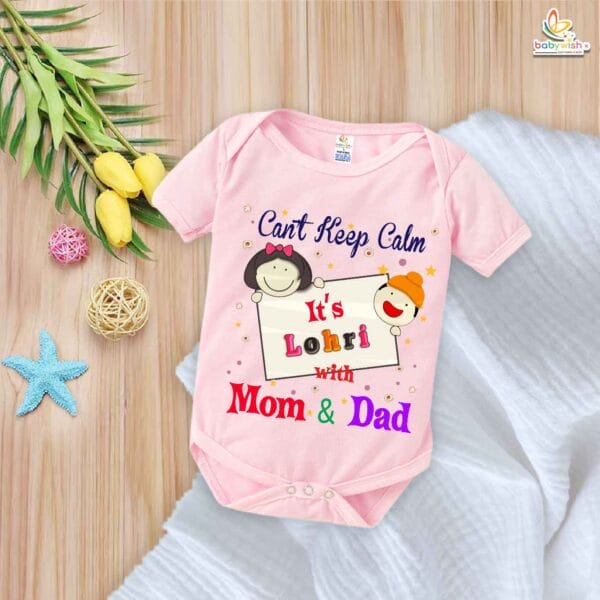 My First Lohri Romper | Baby Lohri Bodysuit for Boys & Girls | Can't Keep Calm It's Lohri Outfit | Festive Baby Clothes – Babywish - Image 3