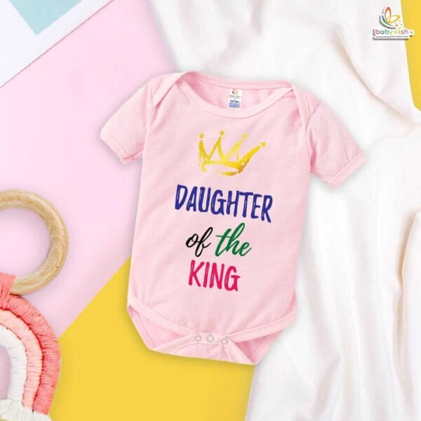 Daughter of King Romper – Father & Daughter Matching Bodysuit – Cute Baby Clothes for Daddy’s Little Princess – Soft Cotton Infant Outfit – Babywish - Image 4