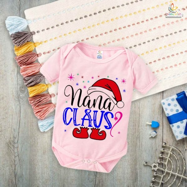 Nana Claus Baby Romper – Adorable Christmas Outfit for Grandpa & Baby Bonding | Holiday Gift Idea | Babywish - Image 4