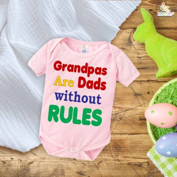 Grandpas Are Dads Without Rules – Funny Baby Romper for Grandfathers | Cute Baby Bodysuit Gift Idea | Babywish - Image 4