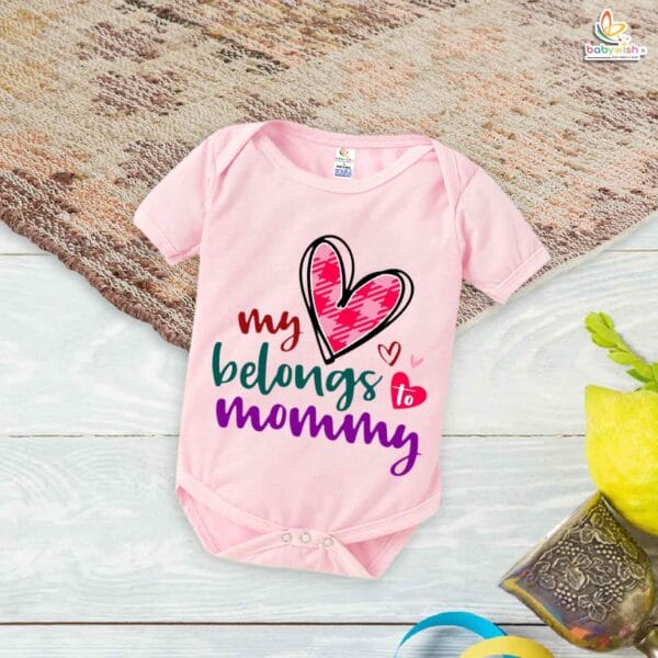 My Love Belongs to Mommy – Cute Mother Romper for Babies | Adorable Baby Bodysuit for Mom | Babywish - Image 3