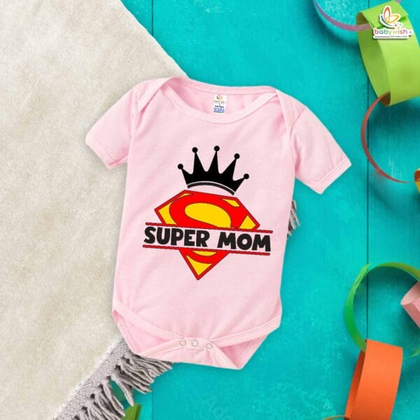 Super Mom – Cute Mother Romper for Babies | Adorable Baby Bodysuit for Super Moms | Babywish - Image 3
