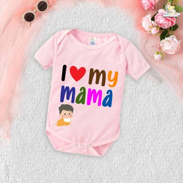 I Love My Mama – Adorable Mama & Maami Romper for Babies | Cute Baby Bodysuit for Mom & Aunt | Babywish - Image 4