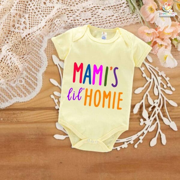 Mami’s Lil Homie – Cute Mama & Maami Romper for Babies | Adorable Baby Bodysuit for Mami & Mom | Babywish - Image 4
