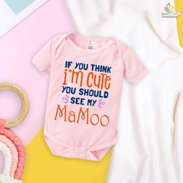 If You Think I'm Cute, You Should See My Mama & Maami – Funny Baby Romper & Bodysuit for Newborns & Infants | Babywish - Image 4