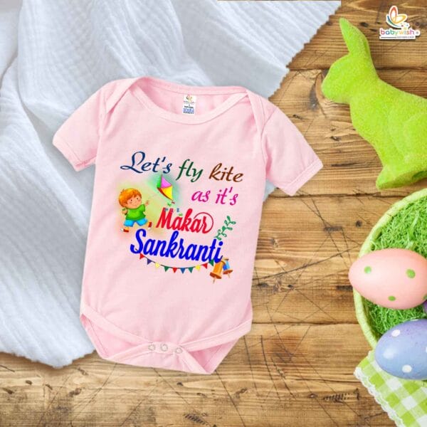 Let’s Fly Kite – My First Makar Sankranti Baby Romper & Bodysuit for Newborns | Festive Baby Clothes for Sankranti | Babywish - Image 4