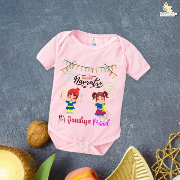 Babywish Baby Navratri Romper Bodysuit My First Dussehra It's Dandiya Mood - Image 3