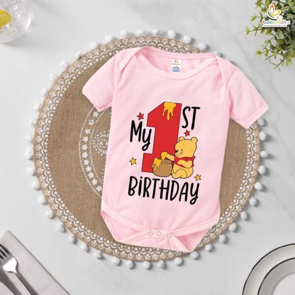My First Birthday Romper – Adorable 1st Birthday Bodysuit for Baby Boys & Girls | Cute Infant Birthday Outfit by Babywish - Image 3