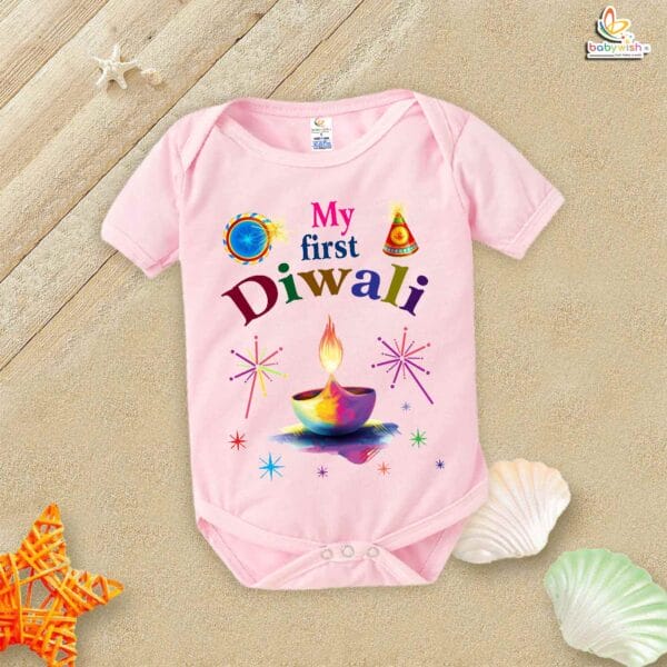 Babywish Baby Diwali Romper Bodysuit My First Diwali - Image 3