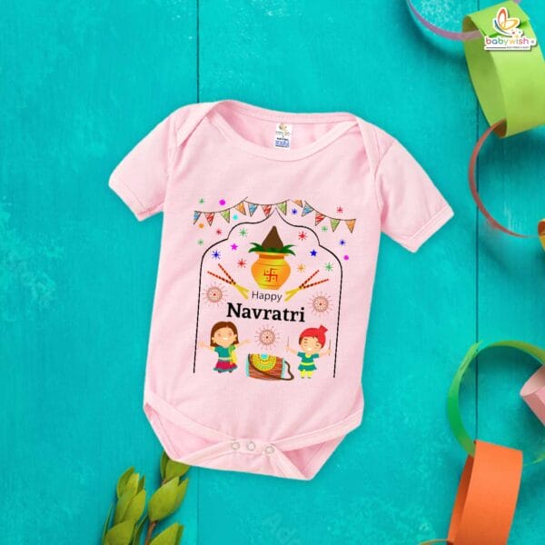 Babywish Baby Navratri Romper Bodysuit My First Dussehra Happy Navratri Temple - Image 3