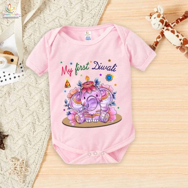 Babywish Baby Diwali Romper Bodysuit My First Diwali MY FIRST DIWALI - Image 3