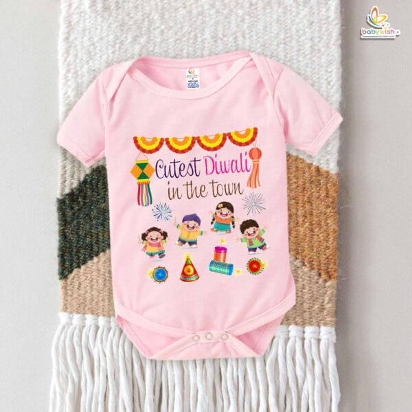 Babywish Baby Diwali Romper Bodysuit My First Diwali Cutest Diwali in the Town - Image 3