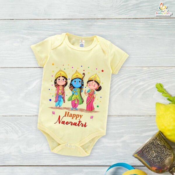 Babywish Baby Navratri Romper Bodysuit My First Dussehra Happy Navratri Onesies - Image 2