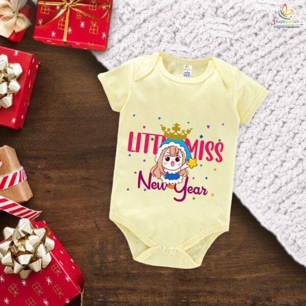 Babywish New Year Romper Clothes My First New Year Bodysuits Little Miss New Year - Image 3