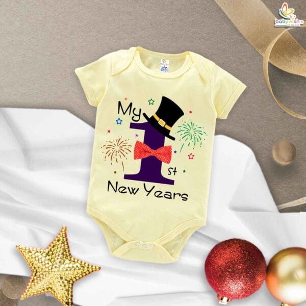 Babywish New Year Romper Clothes My First New Year Bodysuits New Year Celebrations with Crackers - Image 3