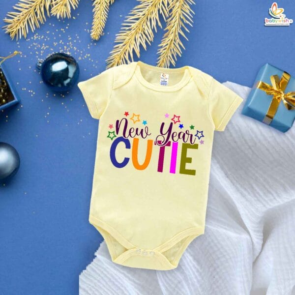 Babywish New Year Romper Clothes My First New Year Bodysuits New Year Cutie Printed - Image 3