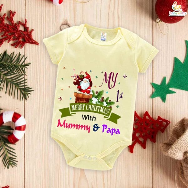 Babywish Christmas Romper Clothes My First Merry Christmas Bodysuits My First Merry Christmas - Image 3