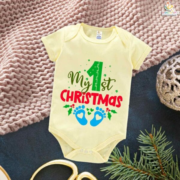 Babywish Christmas Romper Clothes My First Merry Christmas Bodysuits First Christmas Celebrations - Image 3