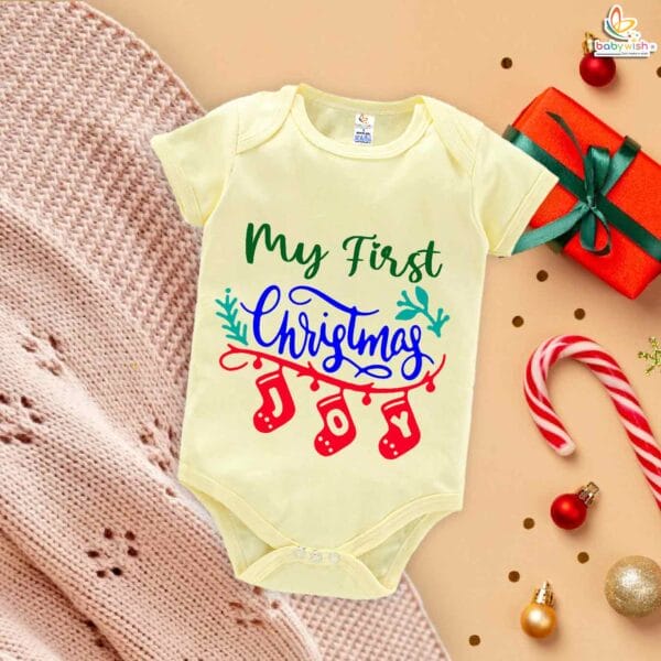 Babywish Christmas Romper Clothes My First Merry Christmas Bodysuits Christmas Joy - Image 3