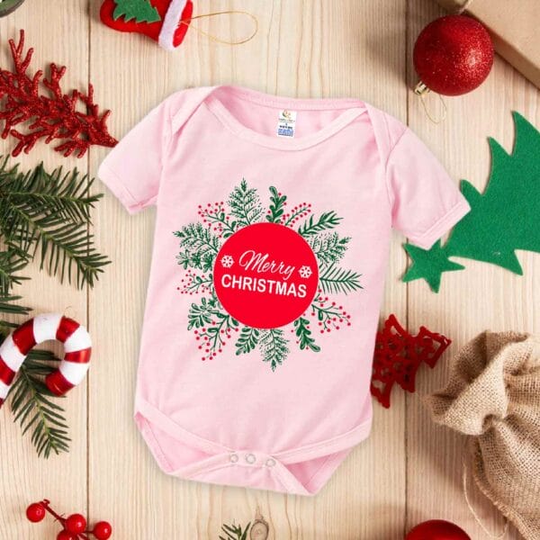 Babywish Christmas Romper Clothes My First Merry Christmas Bodysuits Merry Christmas Floral Print - Image 4