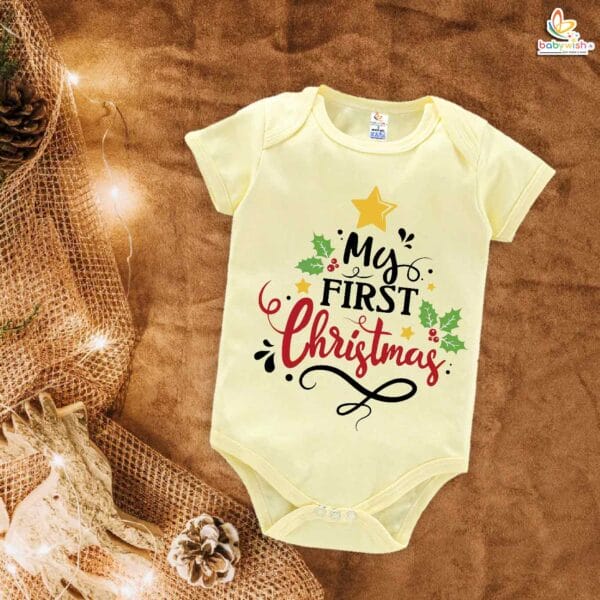 Babywish Christmas Romper Clothes My First Merry Christmas Bodysuits My First Christmas Festivals - Image 3
