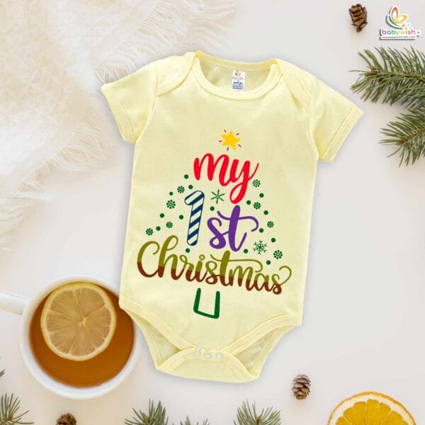 Babywish Christmas Romper Clothes My First Merry Christmas Bodysuits My First Christmas Star - Image 3